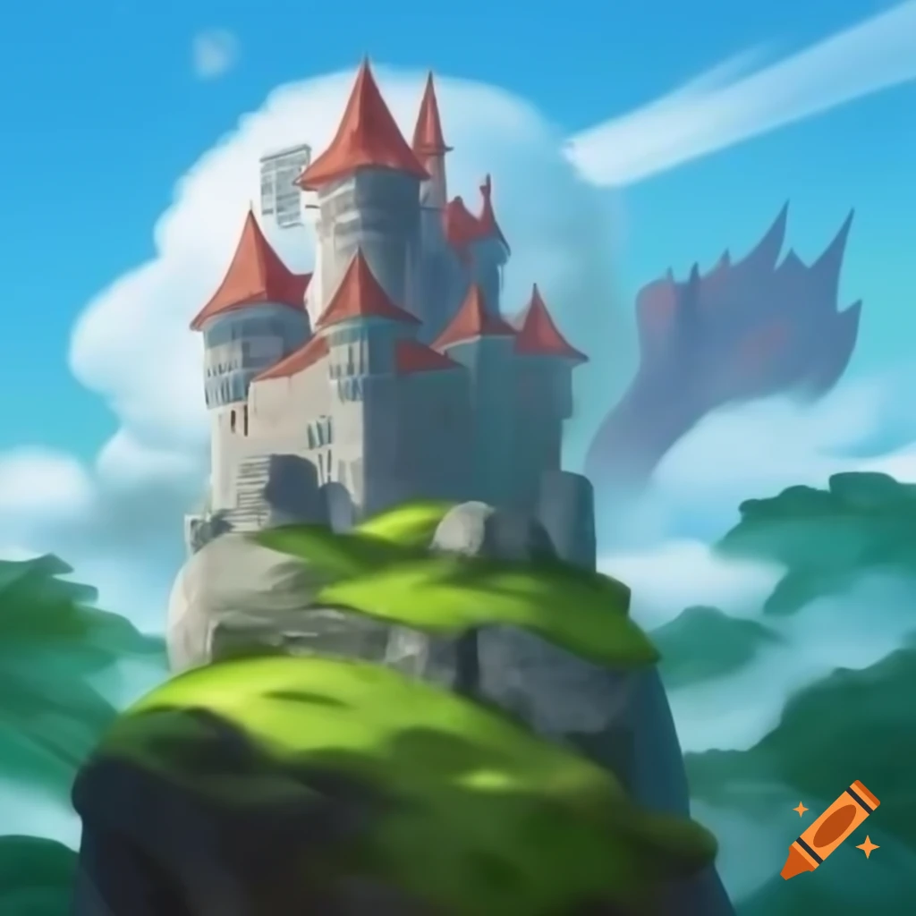 Small stone castle artwork from above and below perspective