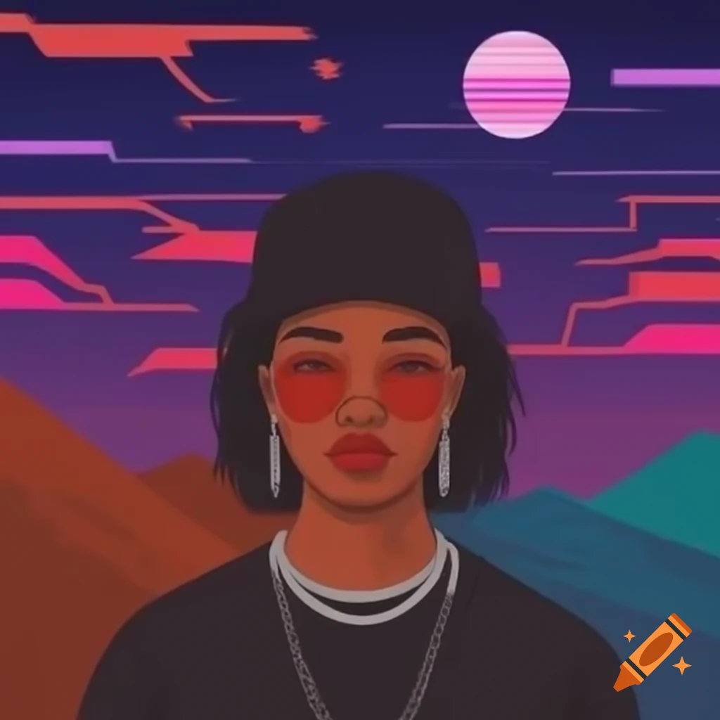 Lofi hip hop album cover in 90's style