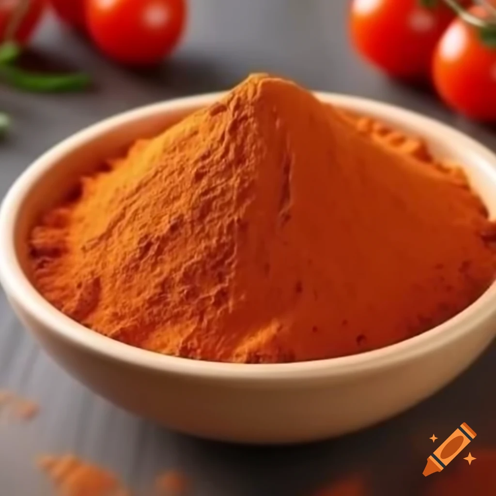 Bowl of tomato powder