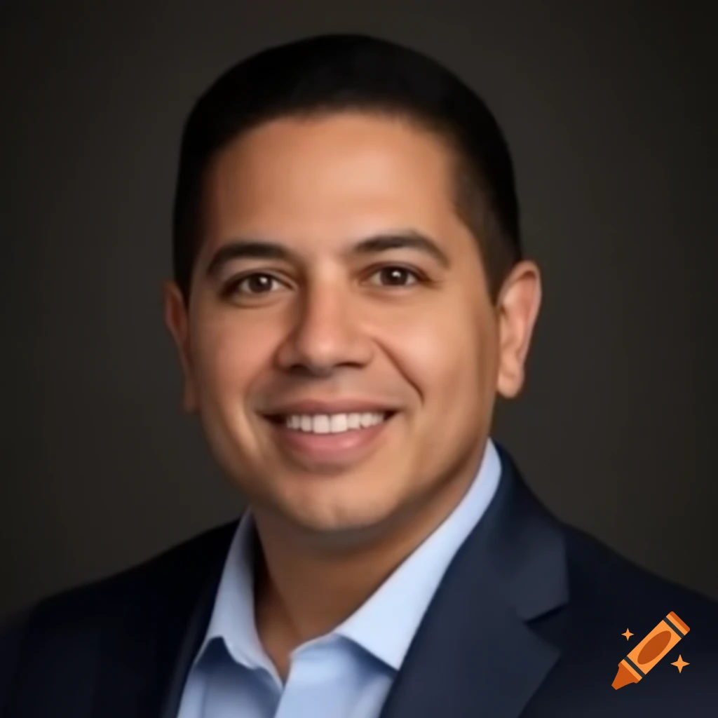 Hyperrealistic headshot of middle-aged Hispanic male mechanic