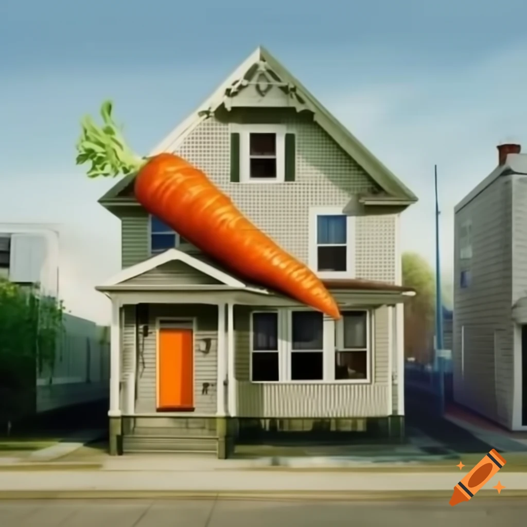 Metaphorical illustration of a carrot with a house replacing the orange area