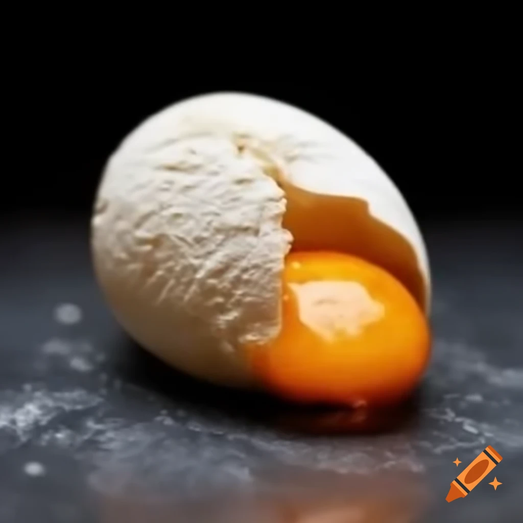 Chicken egg designed with a bread texture shell