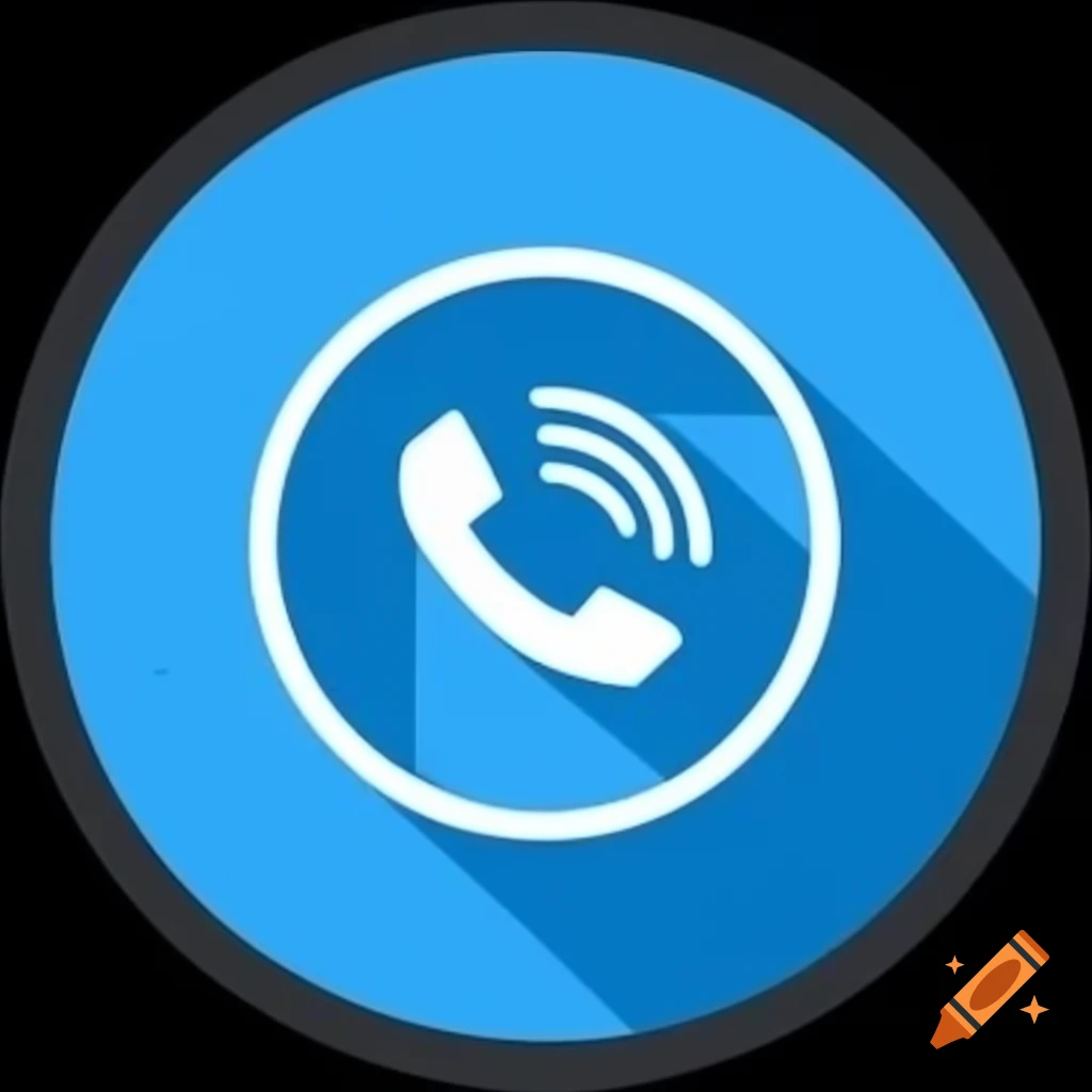 White phone icon in blue circle with diagonal line