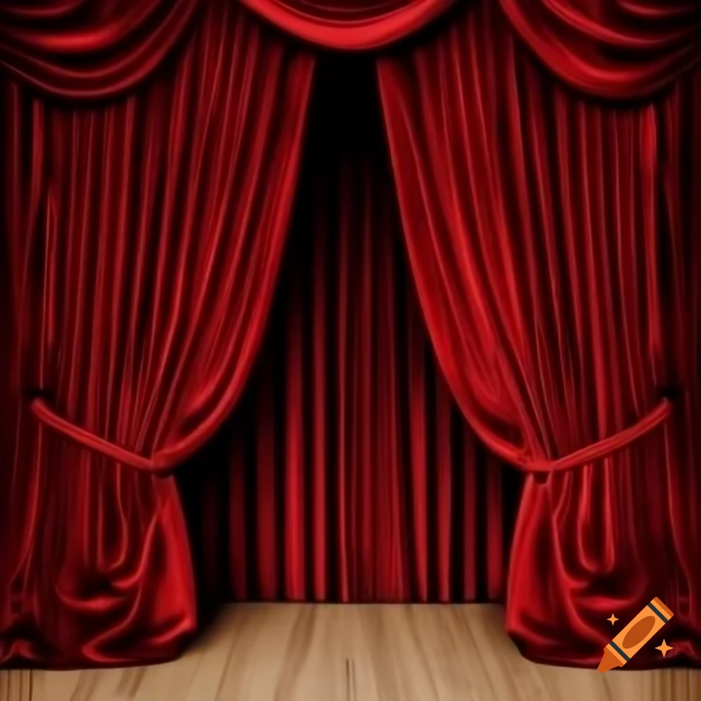 Red velvet curtains in 16:9 aspect ratio