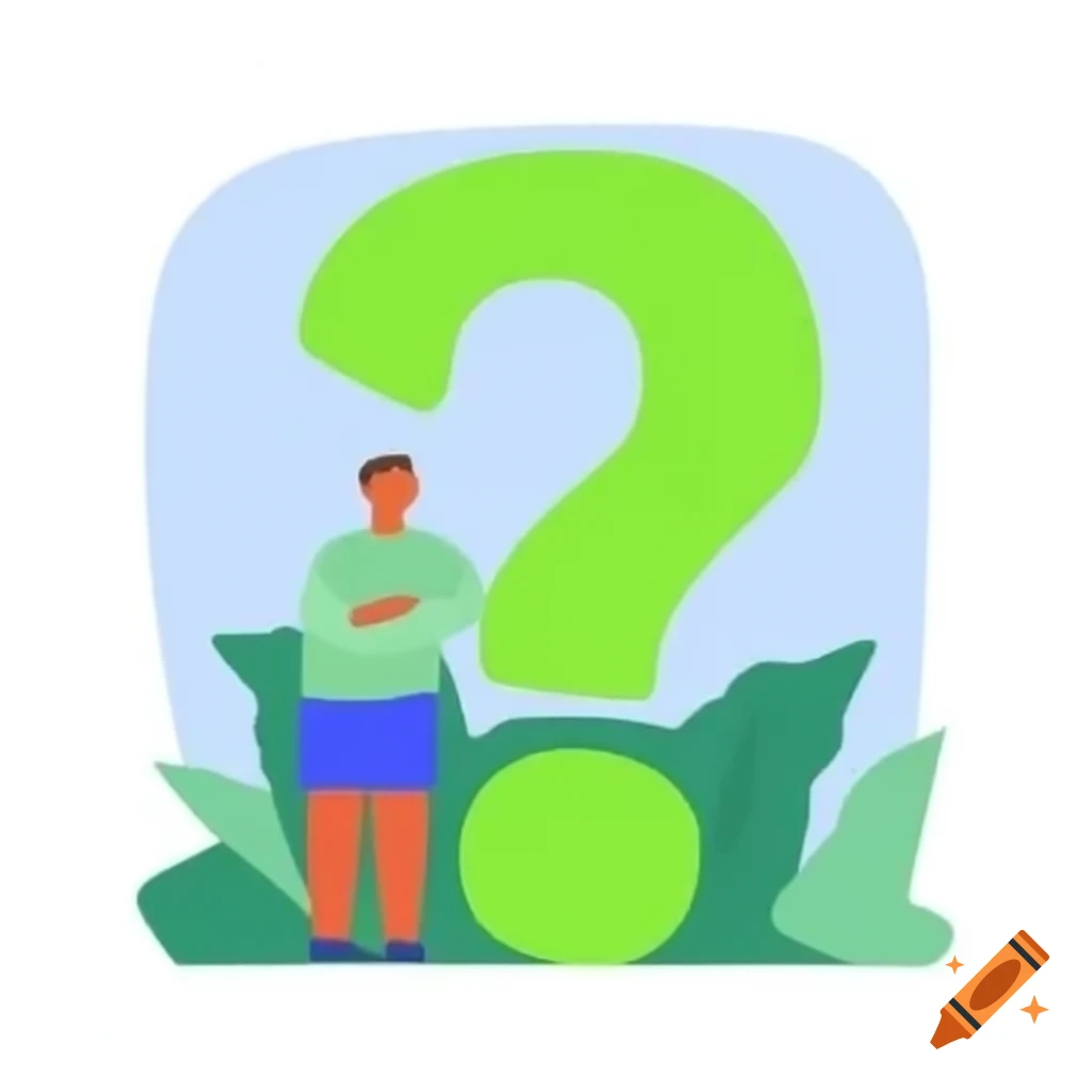 Vibrant question-mark-shaped figure in serene environment