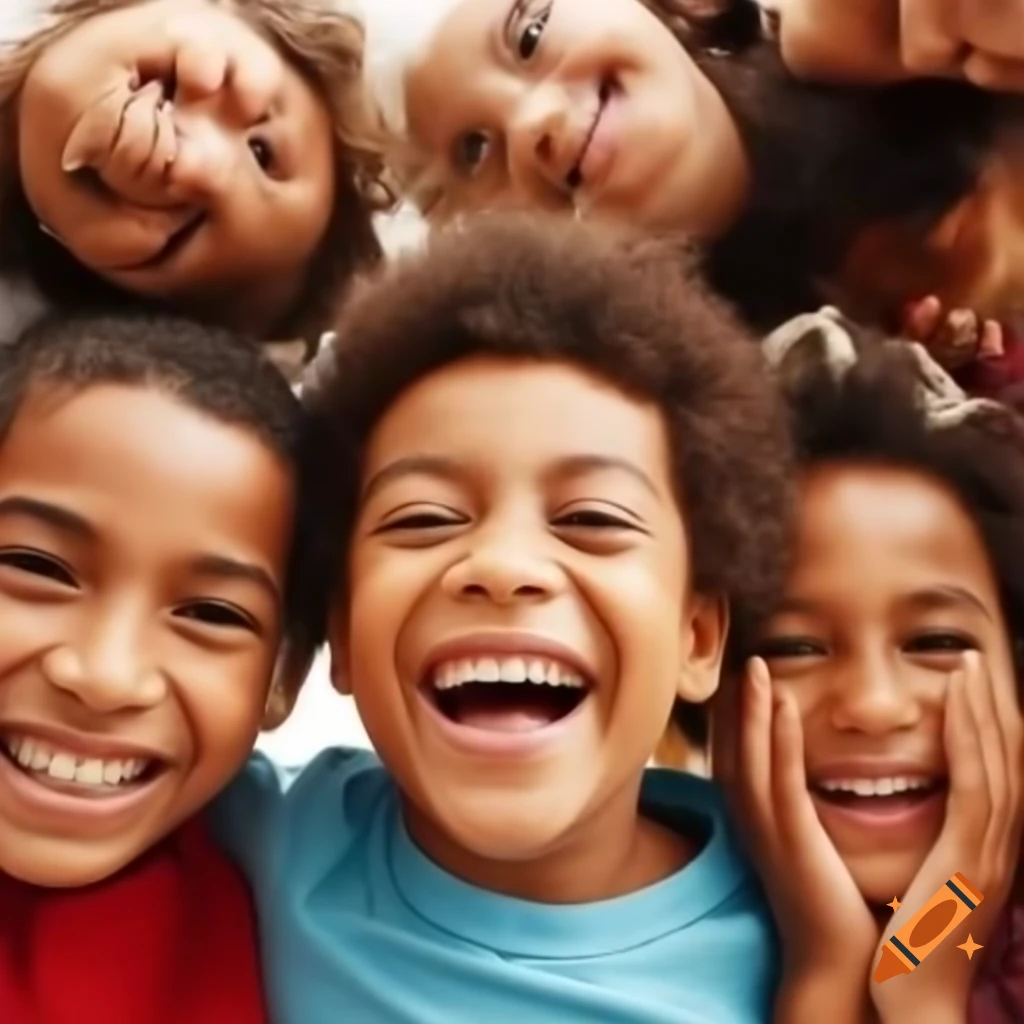 Children smiling happily
