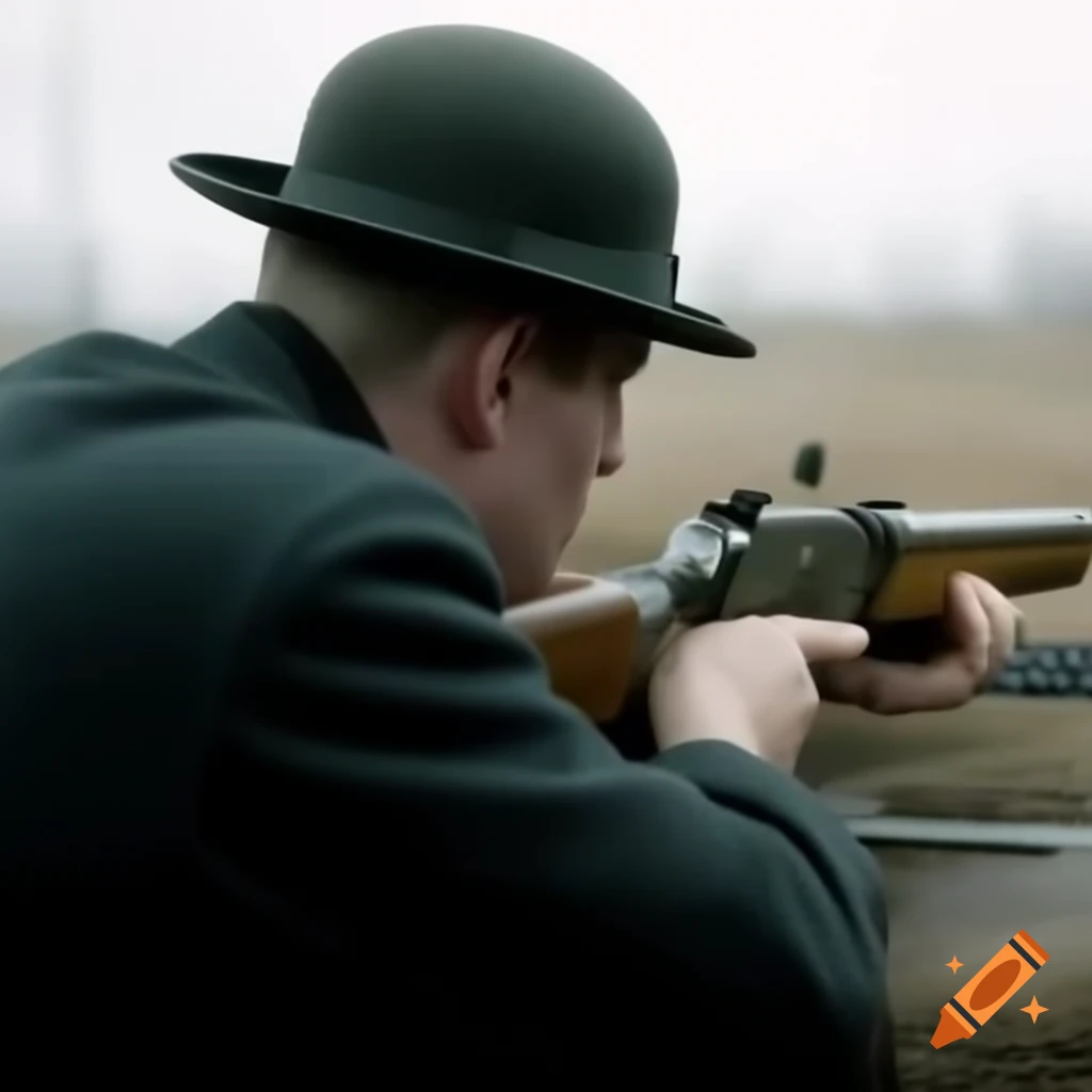 Sniper from the 1920s in historical military attire