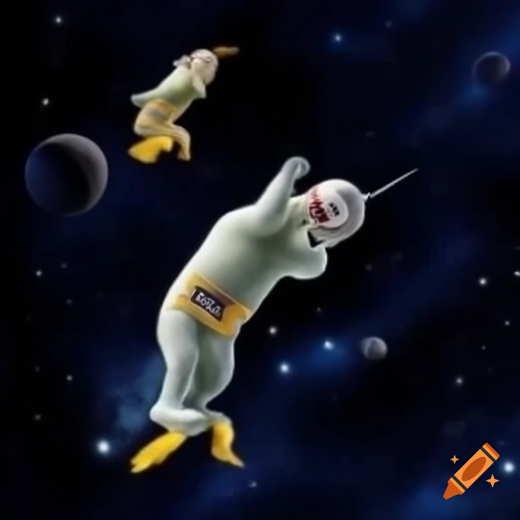 Teletubbies exploring outer space