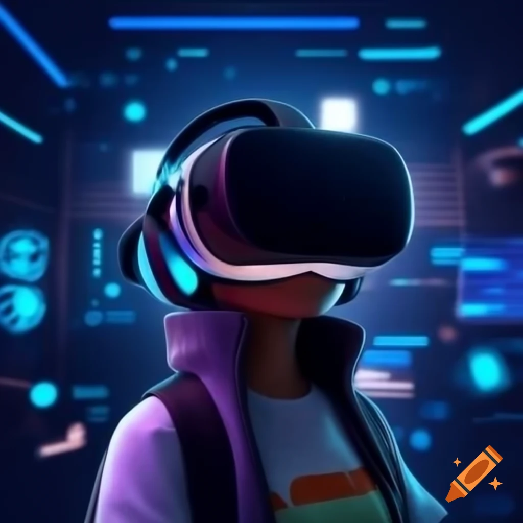 View from inside VR headset designed for exercise