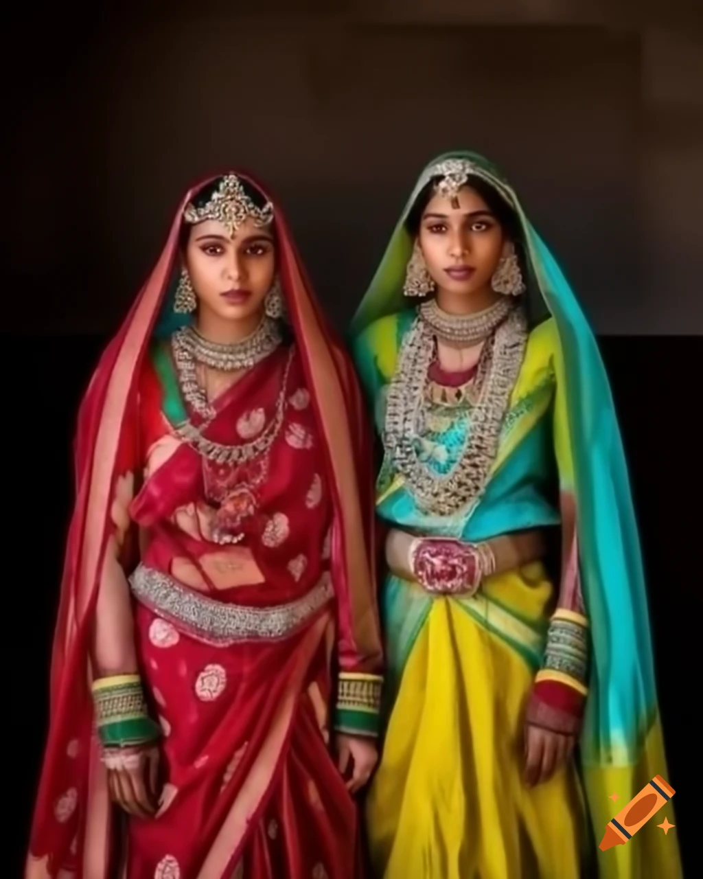 Traditional Gujarati clothing including saree and Ghagra Choli