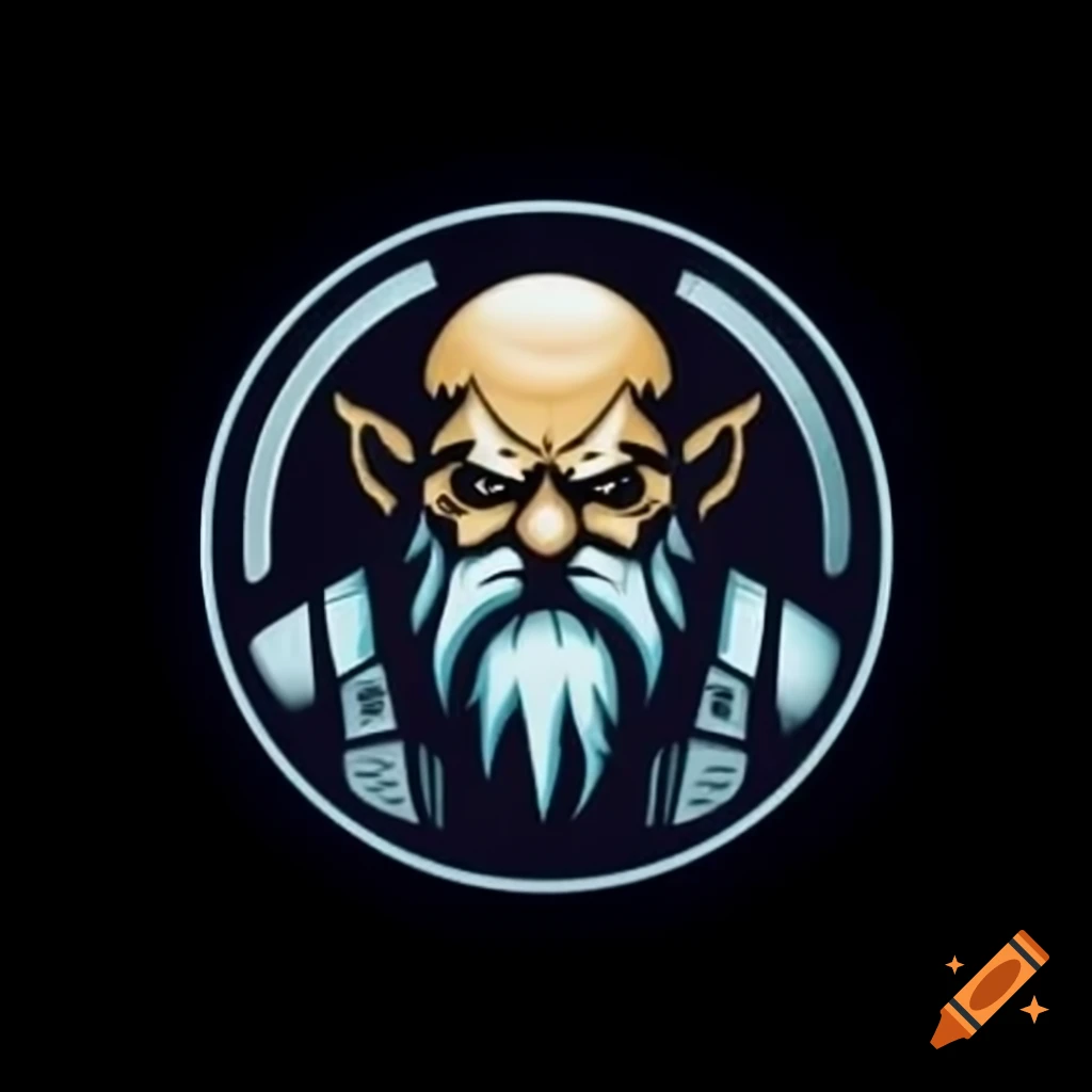 logo-featuring-bald-dwarf-in-weathered-space-suit-painting-tabletop