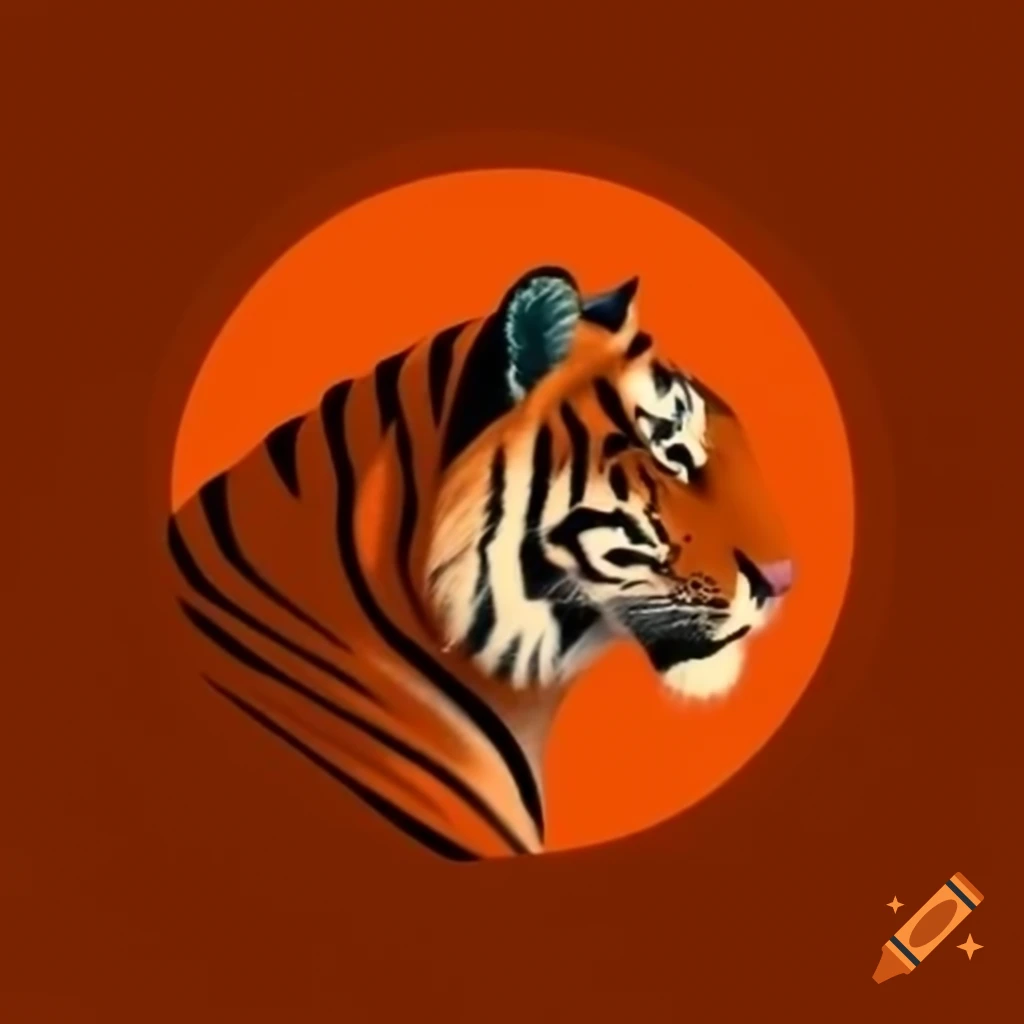 Bengal tiger logo in orange, black, and white tones