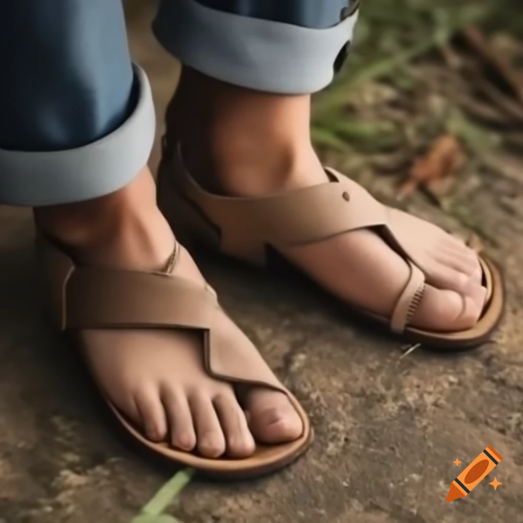 Ancient shoes made from natural materials like leather and plant fibers