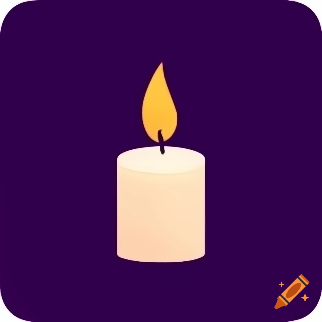 Simple mobile app design featuring candle in center and buttons, nice UI