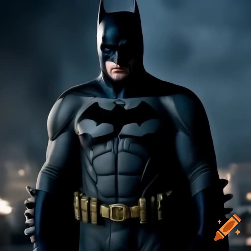 Batman in a heroic pose on Craiyon