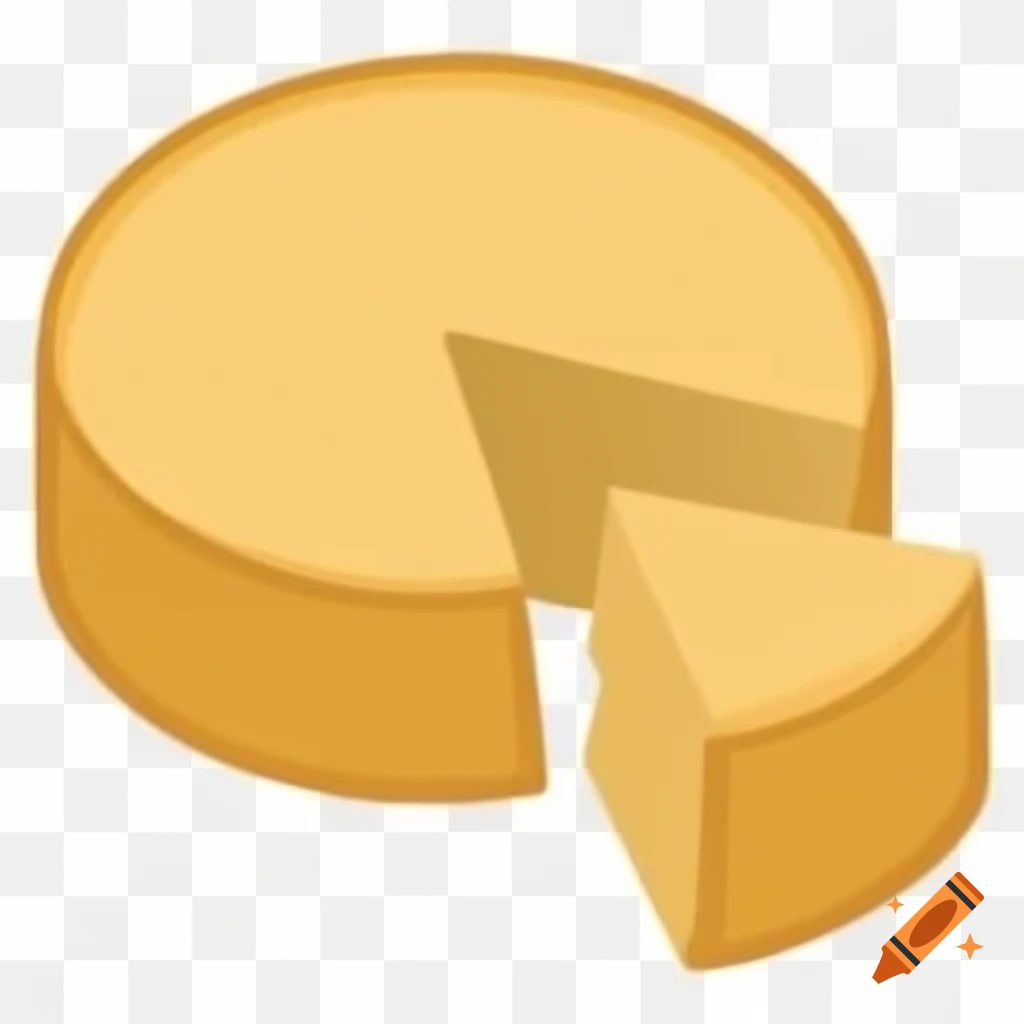 Clip art of cheese wheel with a slice removed