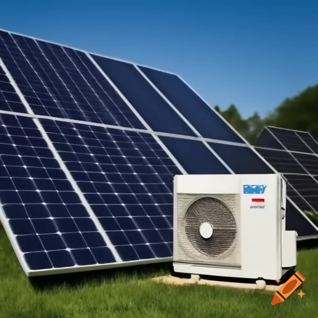 Split air conditioner and solar panel combination