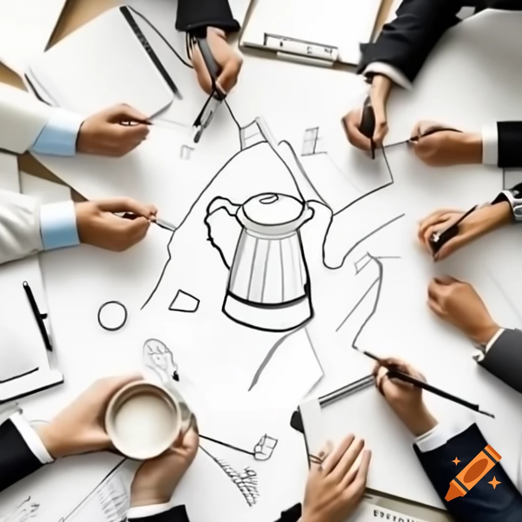 Professional sketches of electric kettle outline