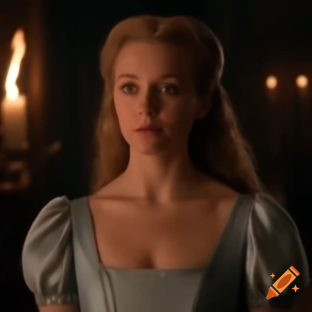Lady Tremaine confronting Cinderella in a moment of tension
