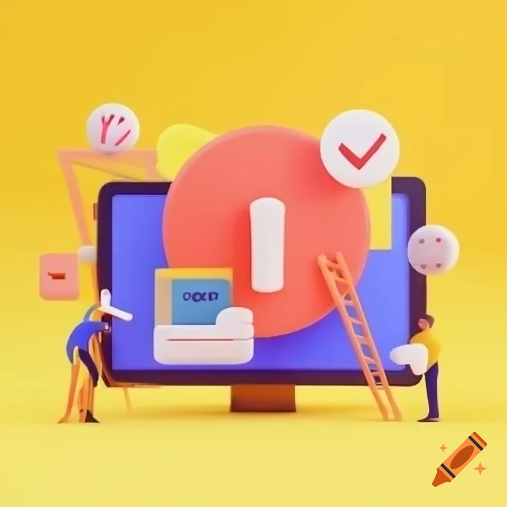 3D design concept for safety and tracking apps with yellow background