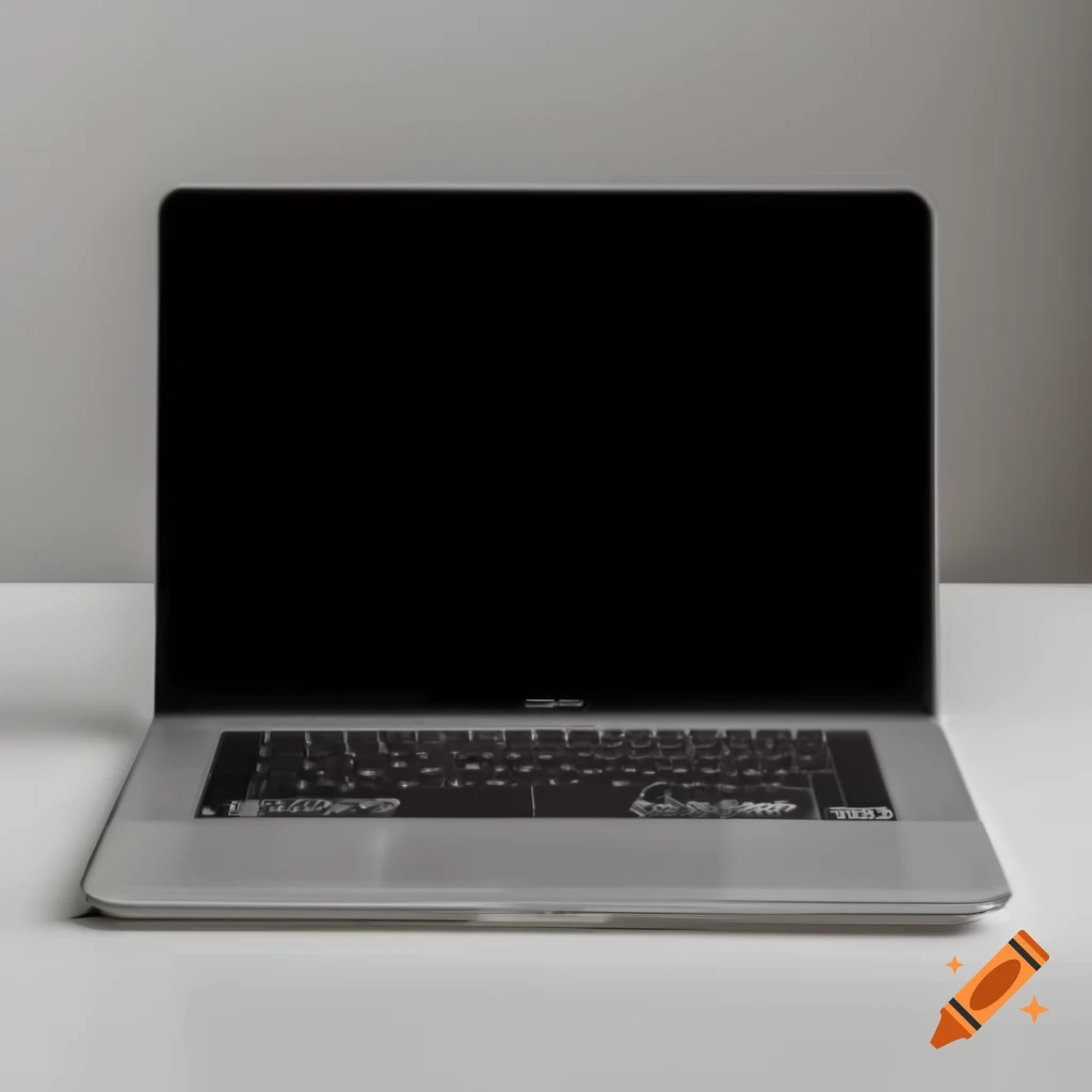 Black laptop mockup facing forward