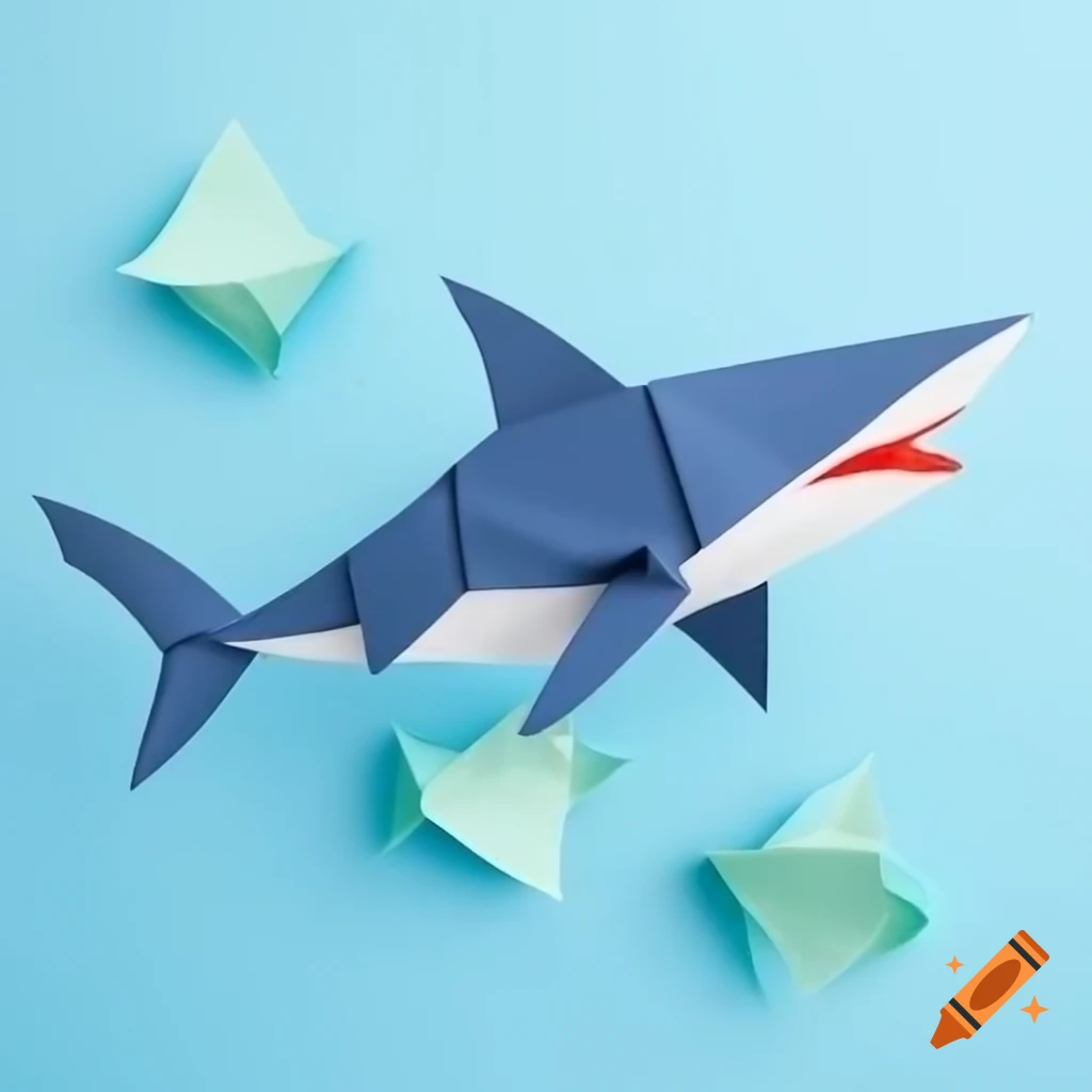 Origami shark illustration