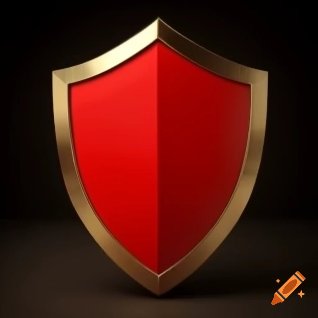 Red 3d shield on Craiyon