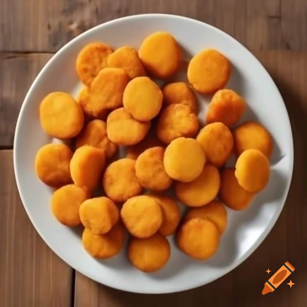 Plate of golden chicken nuggets