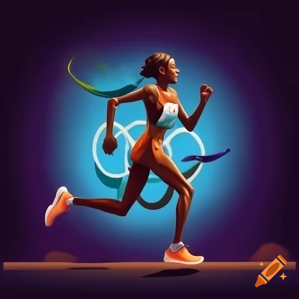 Olympic marathon runner in action