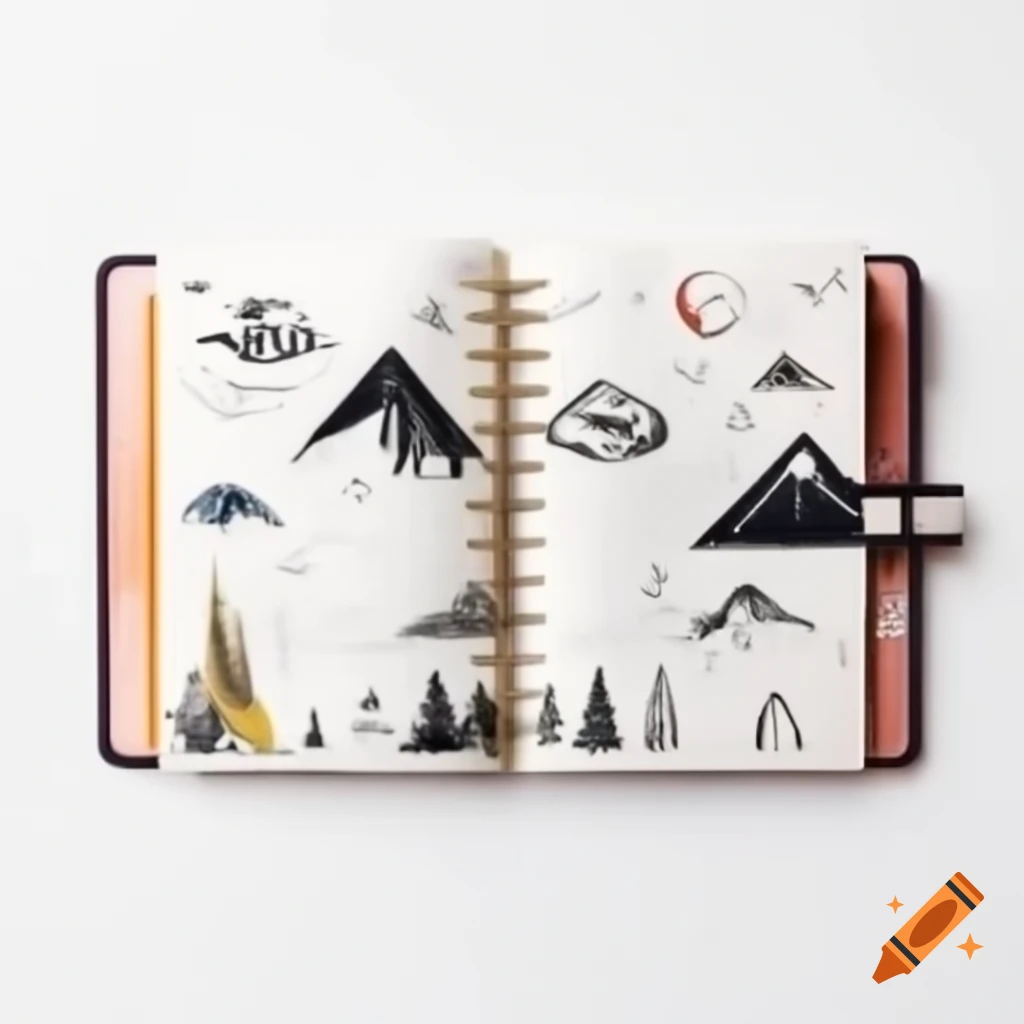 Bullet journal page featuring 31 spaces with mountain theme