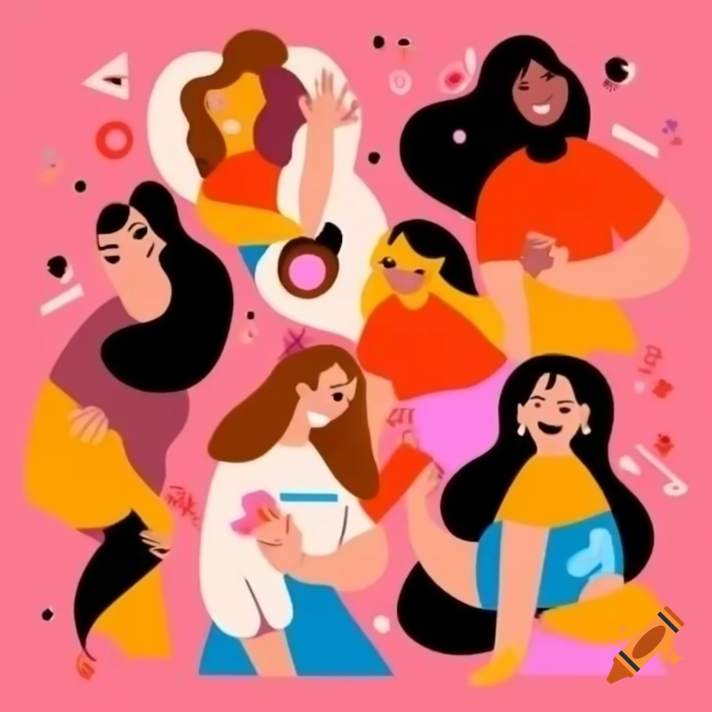 Group of happy women enjoying their time together