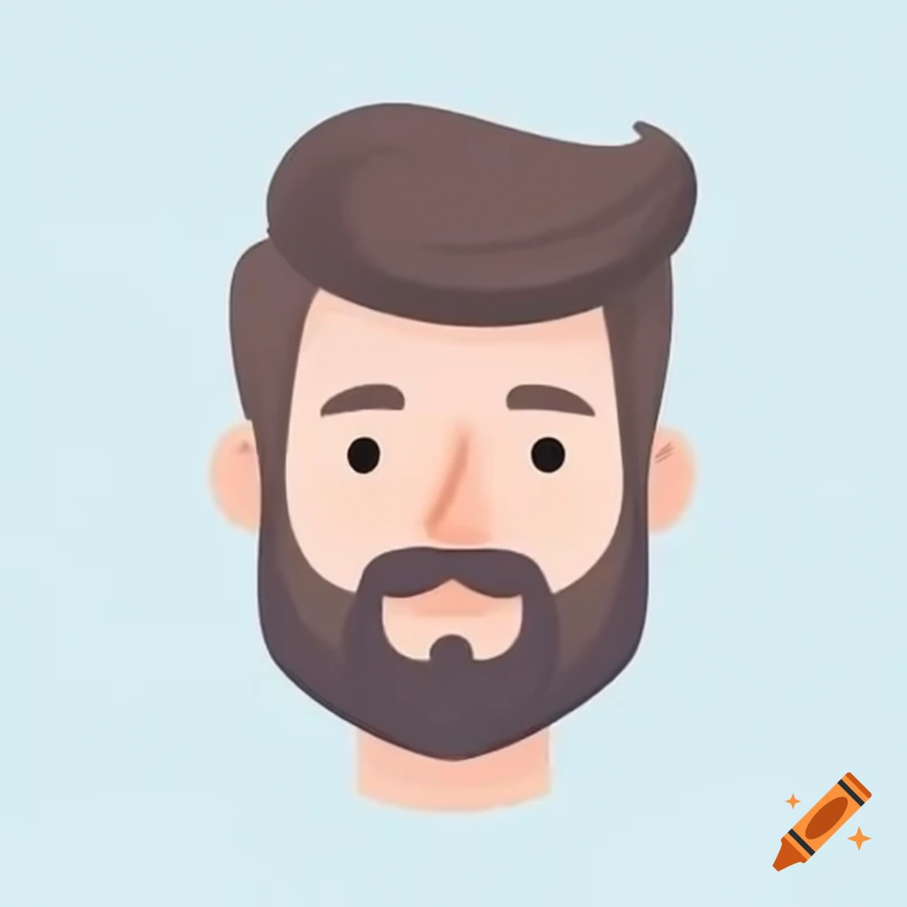 Cartoon sketch of a male adult with a beard