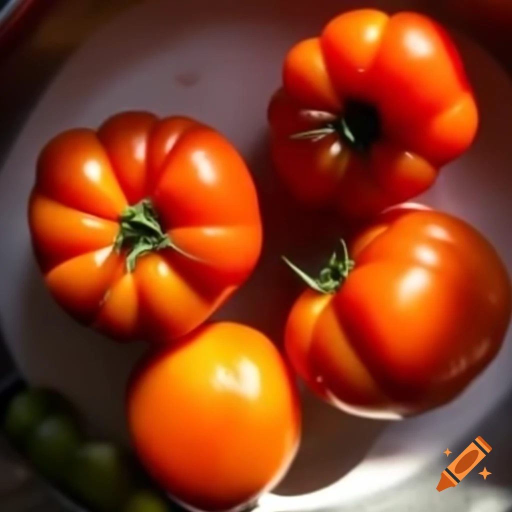Three ripe tomatoes ready for culinary use