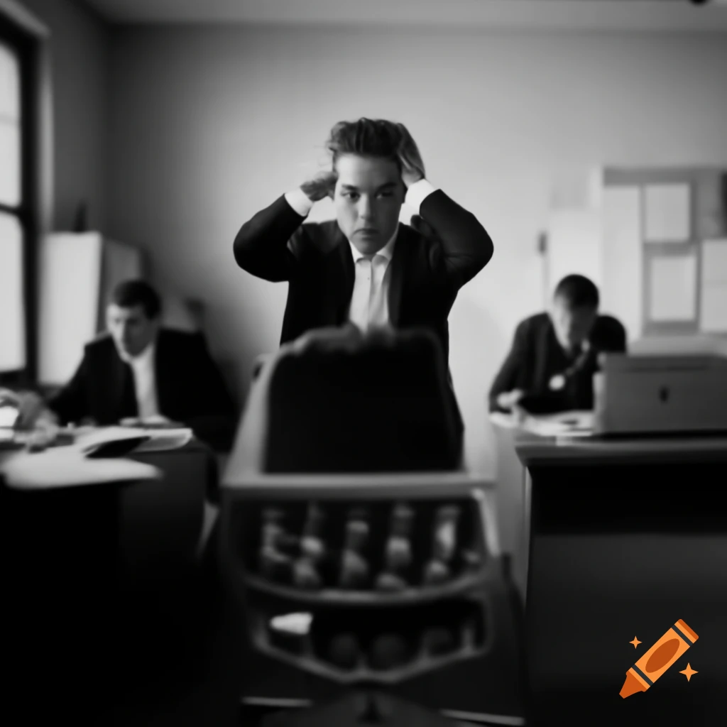 Man experiencing stress in office environment