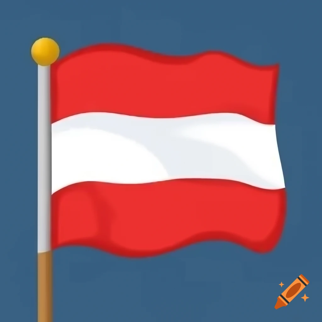 Cartoon art featuring the Austrian flag