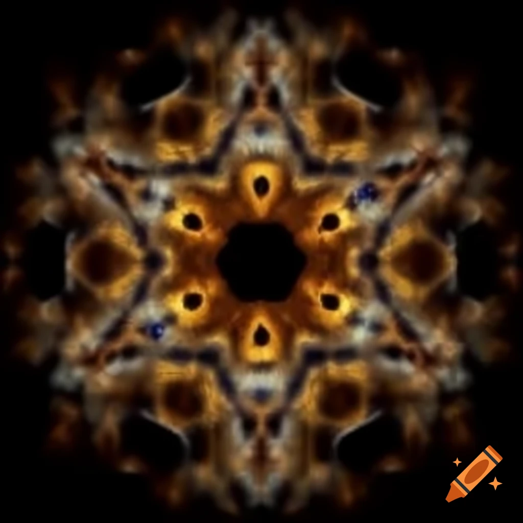 Tigereye gemstone fractal mosaic pattern
