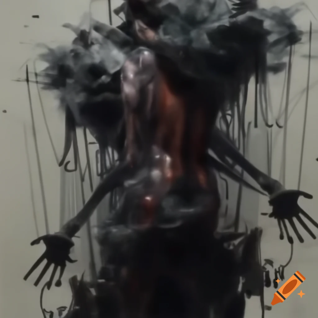 Semi-abstract artwork of biomechanical humanoid figure highlighting intensity and transformation