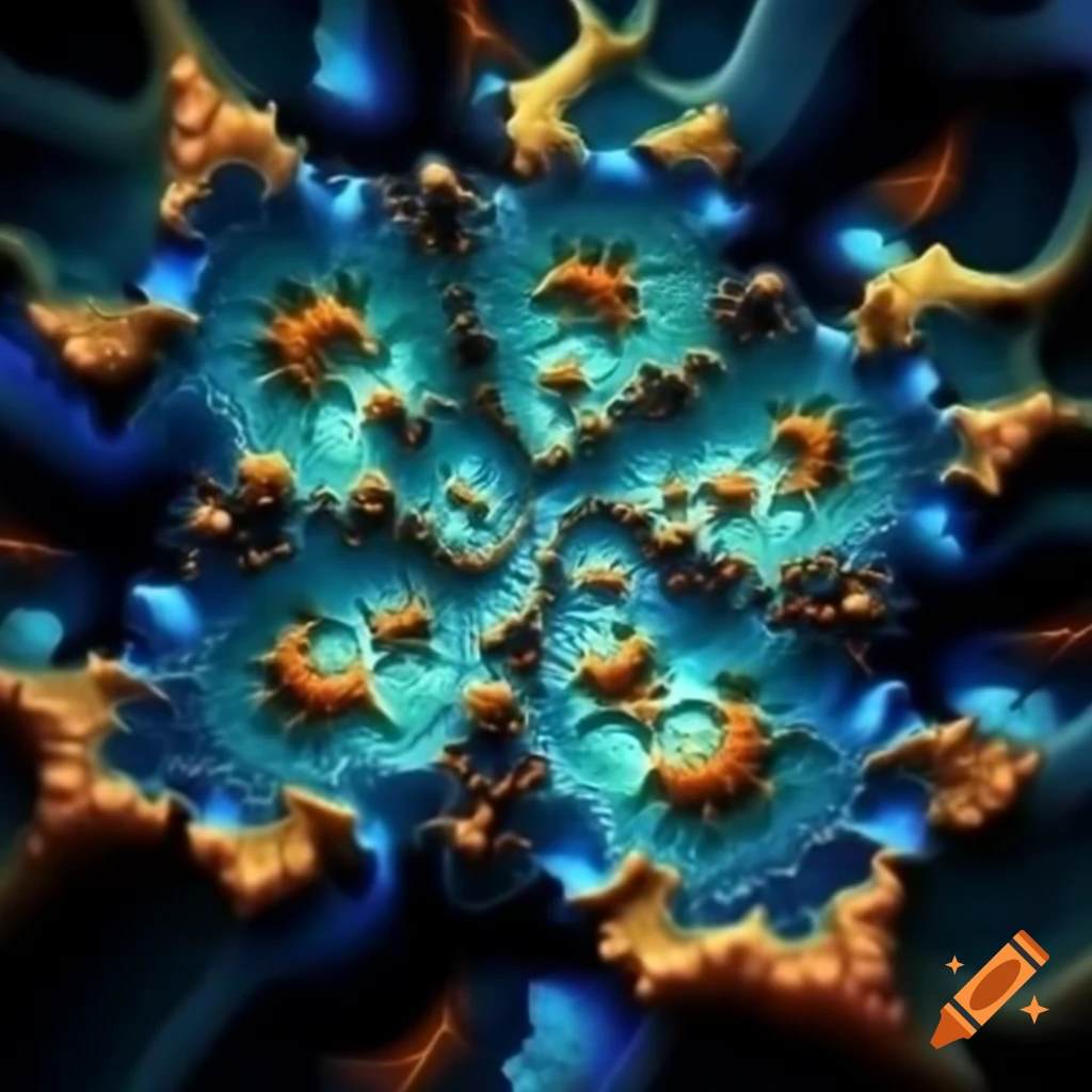 Stunning agate gemstone fractal pattern