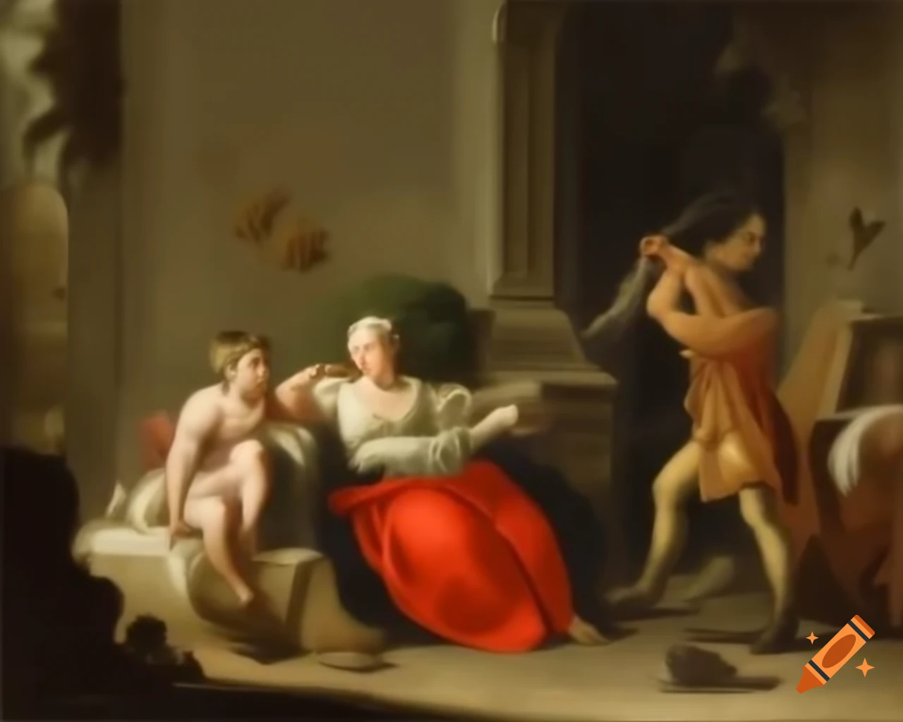 Flemish Baroque scene featuring detailed artwork and rich colors