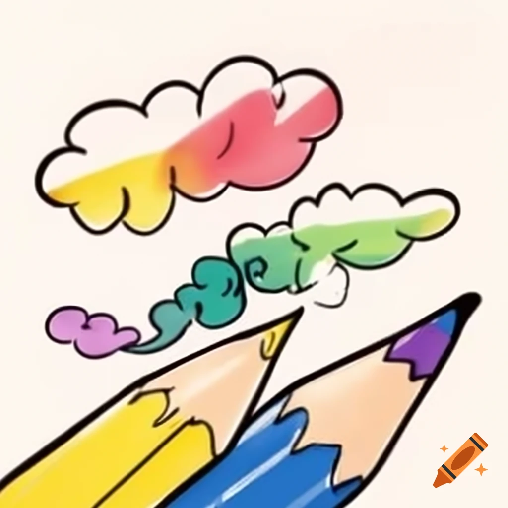 Colorful crayon in various shades