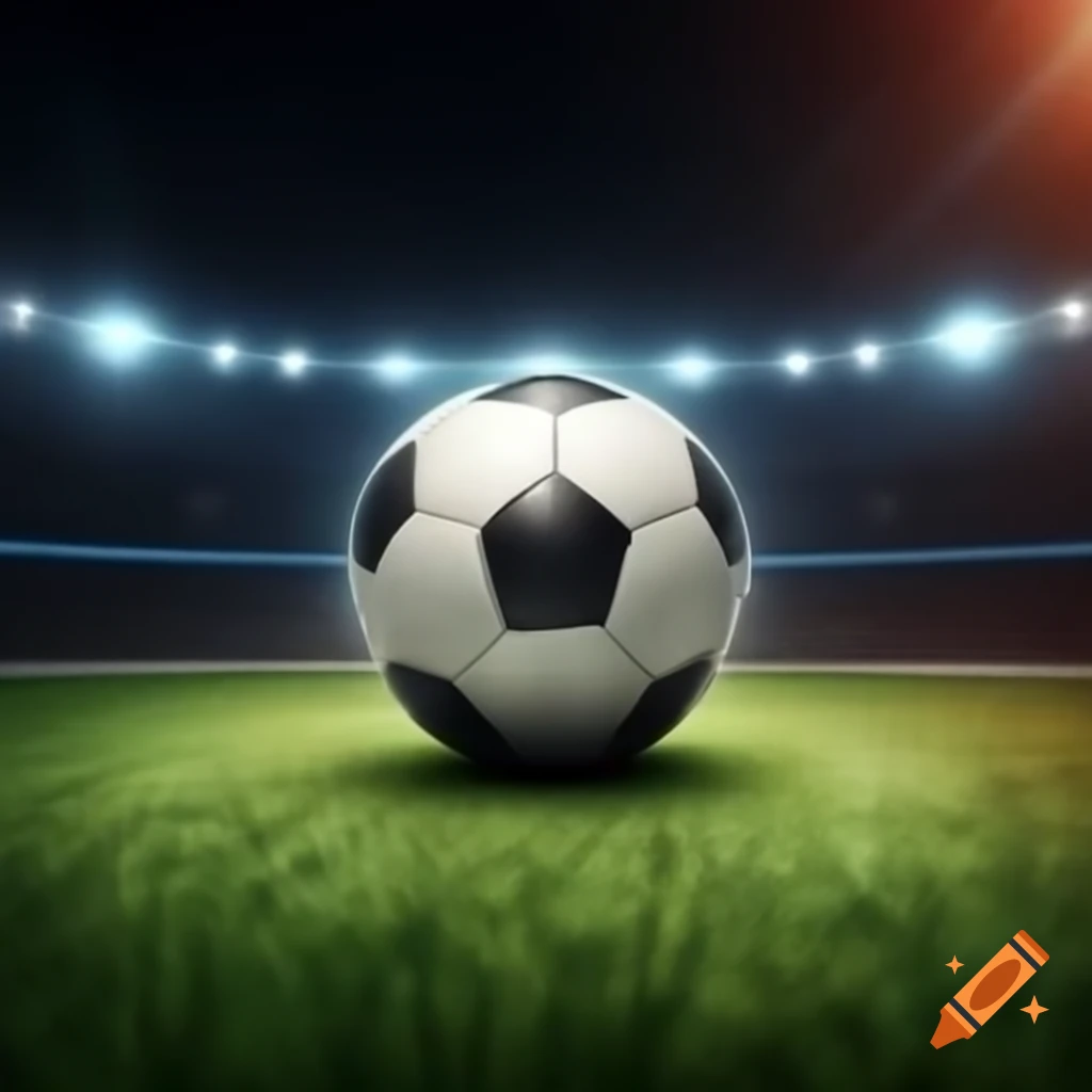 Soccer ball making impact on the world with light colors