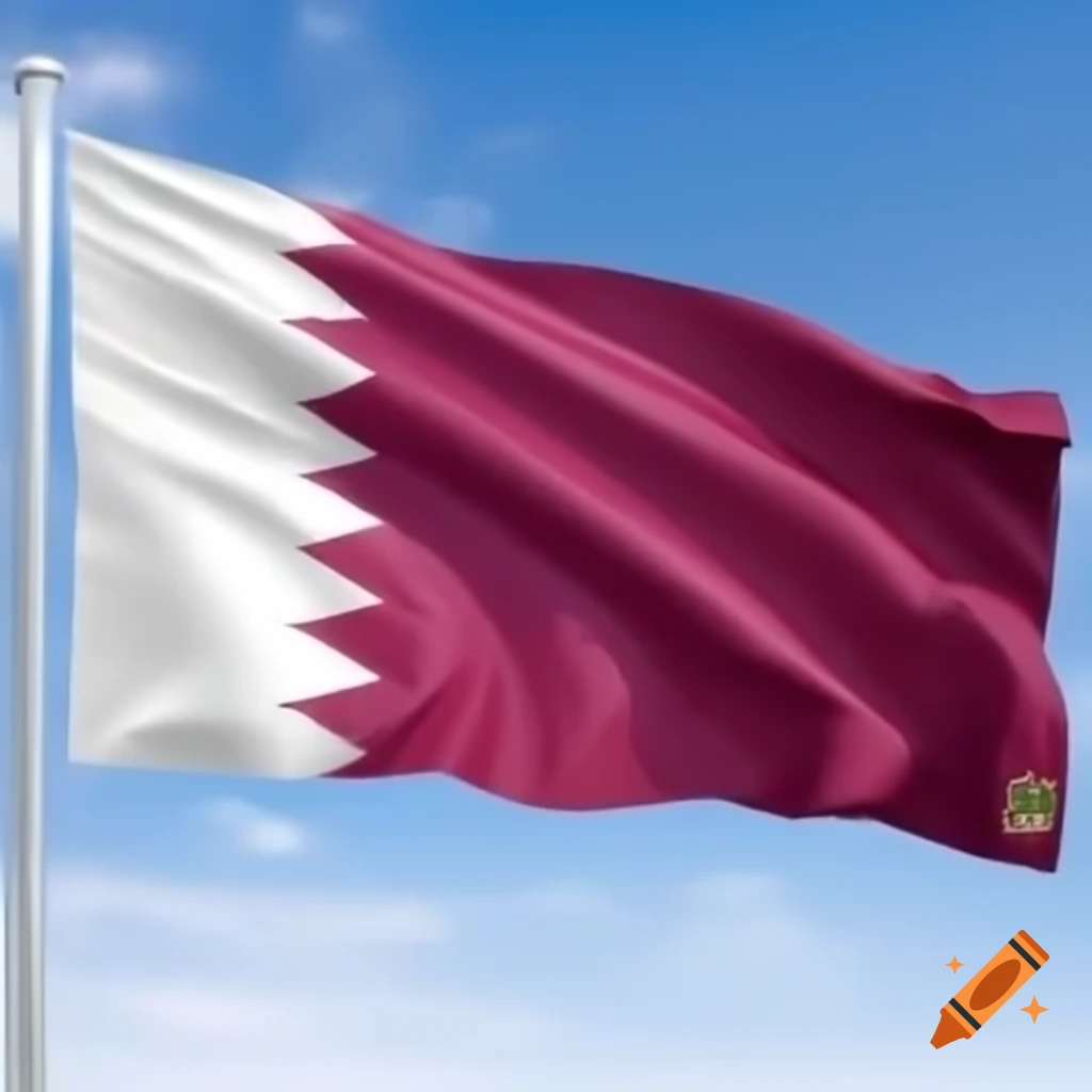 Qatar National Day flag waving in the breeze