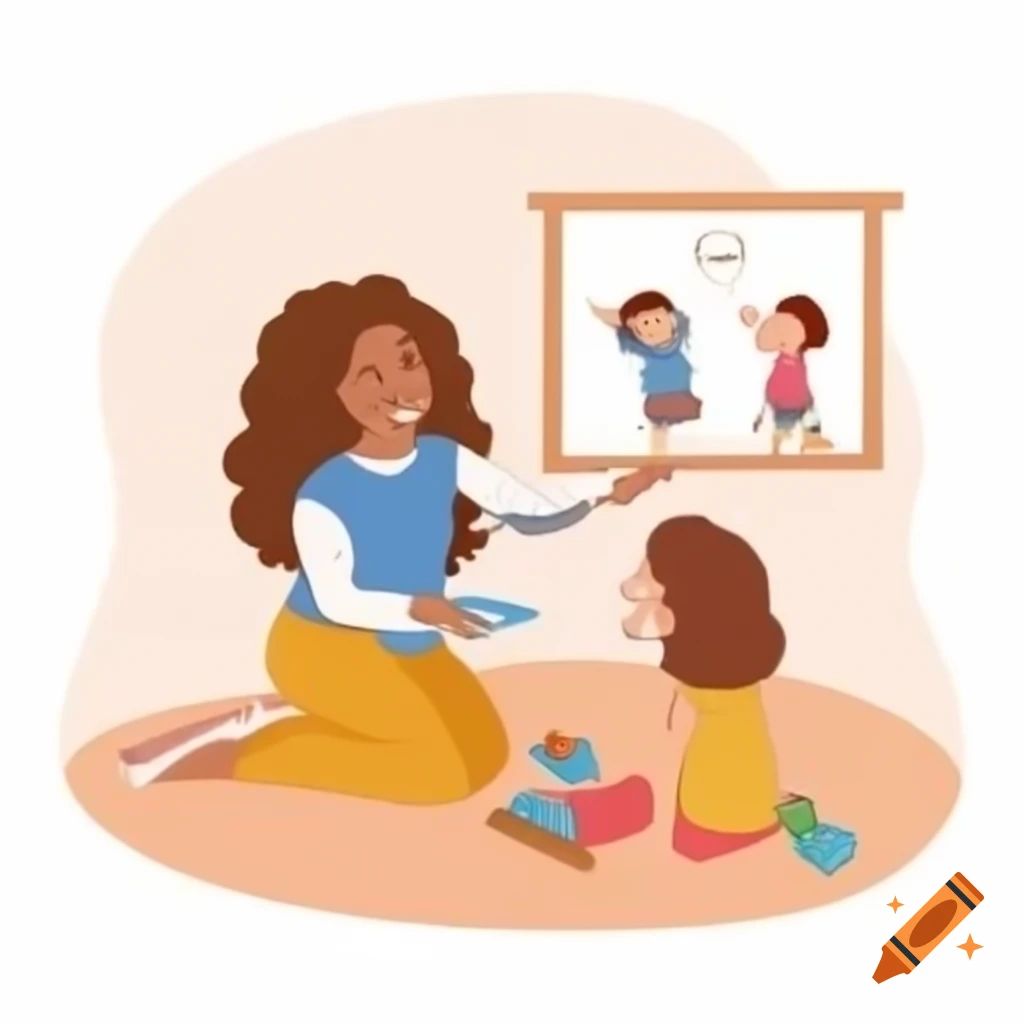 Occupational therapist engaging with smiling children on the floor