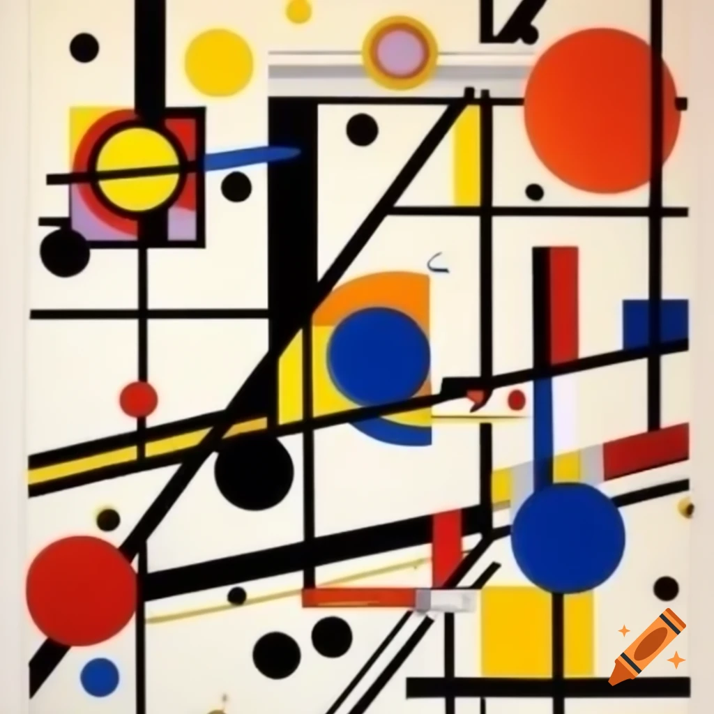 Vibrant abstract composition with bold geometric shapes and dynamic ...
