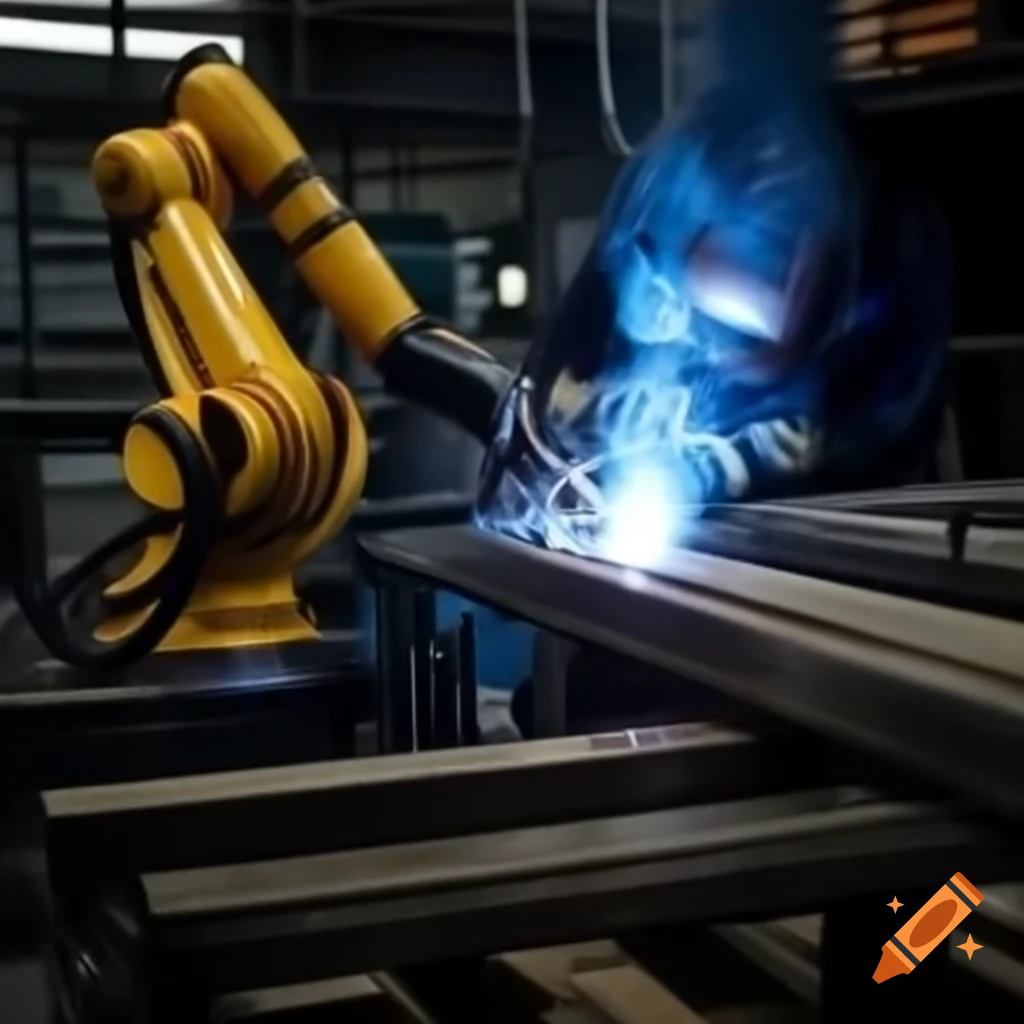 Fanuc robot performing welding operation