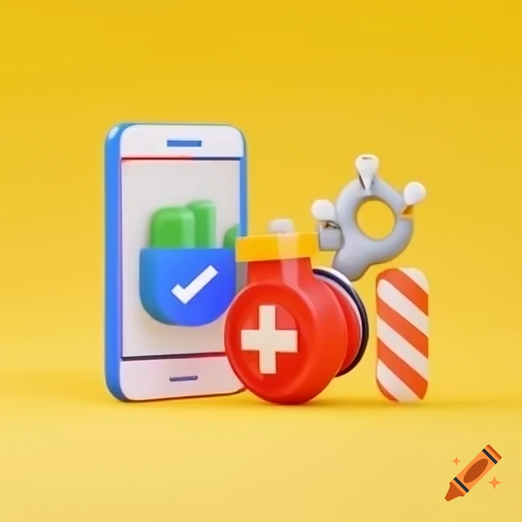 3D design concept for emergency plumbing service with yellow background