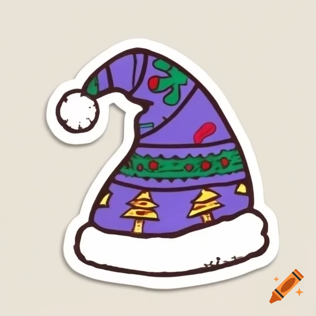 Christmas hat sticker design