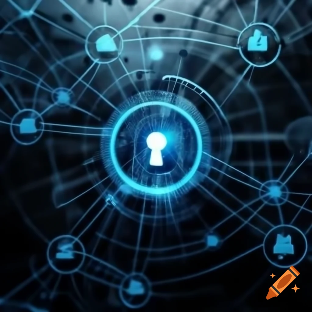 Generating HTTPS protocol operation between internet nodes with public key and closed lock illustration
