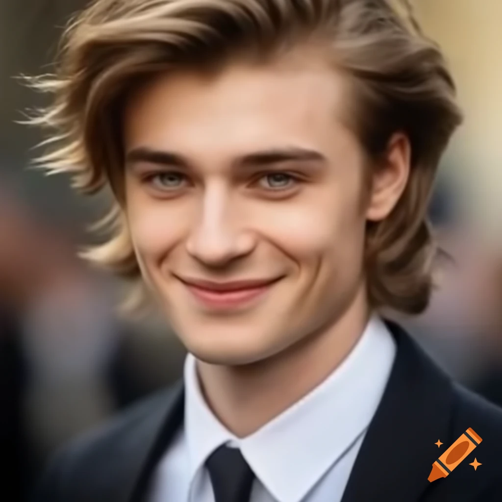 Smiling young man in a suit and tie on Craiyon