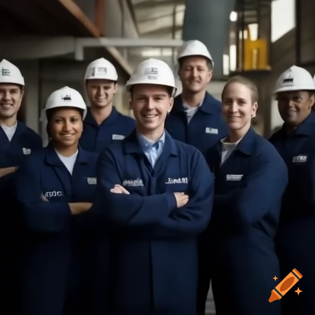 Staff members of local electrician service posing for a bright photo